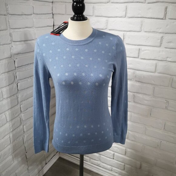Karl Lagerfeld Sweaters - NWT Karl Lagerfeld Ladies Size Medium Blue Lightweight Round Neck Sweater